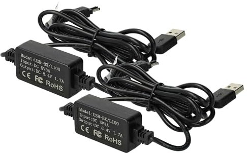 vhbw 2X USB Netzteil kompatibel mit Sony Handycam DCR-TRV950E, DCR-TRV940E, DCR-VX1000, DCR-VX2100, DCR-VX2000 Kamera, Digitalkamera