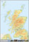 Detaillierte physische Karte von Schottland, Größe A1, 59,4 x 84,1 cm, laminiertes Papier