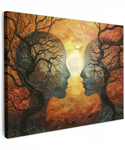 MuchoWow© Wandbilder 80x60 cm Schlafzimmer Home Deko Wohnung Bild Wohnzimmer Fotoleinwand Wand Bilder Leinwand Wall Decor Kunst - Menschen - Lebensbaum - Abstrakt