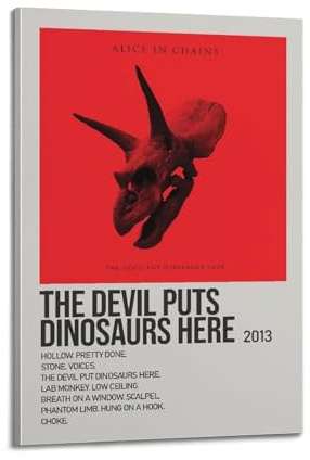 HYEDHGD MJIFEI Poster mit Aufschrift The Devil Put Dinosaurs Here von Alice in Chains, Vintage-Kunst, Raumdekoration, ästhetisches Schlafzimmer-Poster für Schlafzimmer, 20 x 30 cm, Rahmenstil