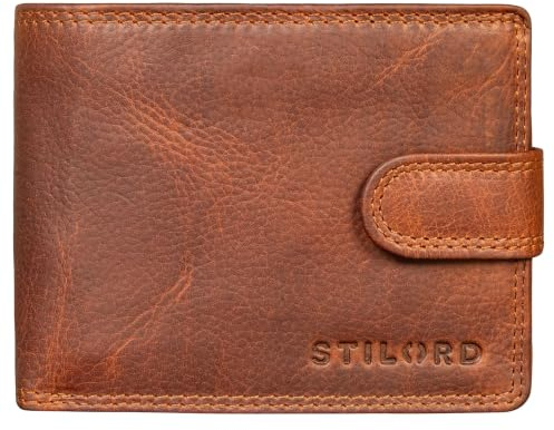 STILORD Merrick RFID Geldbörse Herren Leder Geldbeutel Ledergeldbörse Männer Brieftasche Herren Groß Geldbörsen Portmonee Herren Männergeschenke Retro Farbe:Kara - Cognac