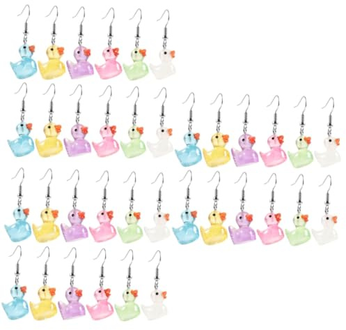 BESTYASH 18 Paare Leuchtende Enten-Ohrringe im Cartoon-Stil baumelnde Ohrringe Kette cute earrings süße für damen charms ästhetisch süß Metall