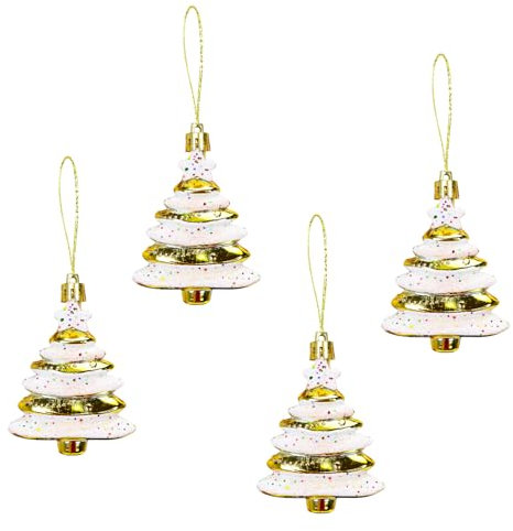 Weihnachtsbaumkugeln, Glänzend Matt Splitterfrei Weihnachtsbaumschmuck, Innen und Außen Weihnachtsbaum Haus Party Dekoration (Baum Gold 4Stk)