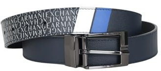 Armani Exchange Double Face Gürtel Blau und Schwarz Herren UNI, Schwarz