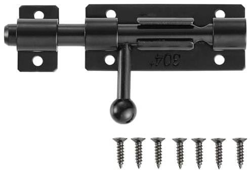 Slide Gate Latch Bolt Door Lock, Stainless Steel Barrel Bolt Door Latch with Padlock Hole, Heavy Duty Garden Door Lock for Furniture Door Window (95.8mm/3.77in)