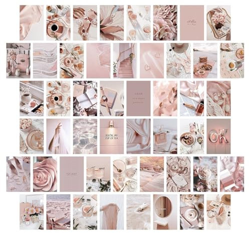Duronge 50 Stück Ästhetische Bilder für Wandcollage, Wandcollagen Set, Vintage Schickes Bilder Collagen set für Zimmer, Ästhetisches Postkarten, Wandkunstdrucke für Zimmer Deko Aesthetic