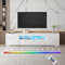 BSTSEL 200CM White/Black High Gloss TV Stand Cabinet Entertainment Unit with LED Lights Free Standing TV Cabinet with Storage for Living Room up to 75 TV (White High Gloss)