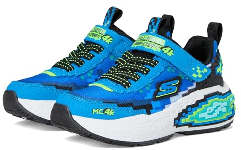 Skechers Jungen Mega-Craft 4K Turnschuhe, Blue Synthetic / Textile / Lime & Black Trim, 35 EU
