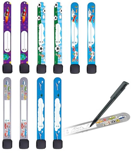 Notfall-Armband für Kinder, XURJUMI 10 Stück SOS Armband, ID Armband, Kinder Namensarmband, Wasserdichtes Wiederverwendbares, Mädchen & Kleinkind Baby