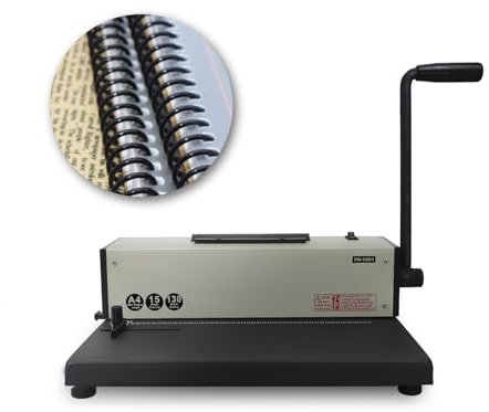 Bindemaschine, Elektrisches Spiralbindegerät A4-46 Löcher, 4:1 Teilung, bürofreundlich for Bücher und Broschüren,Bürobedarf