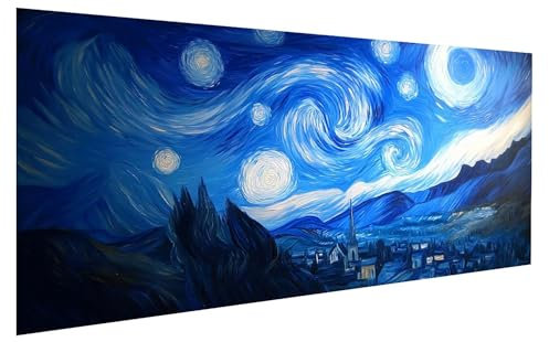 Van Gogh Peinture Numéros Adulte, Village Kit de Peinture par Numero, Toile Bricolage Pour Enfant Débutants Loisirs Créatifs Adultes, Pigment Acrylique, pour Décoration Intérieure 80x160 cm W-6181