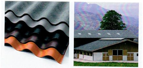 Swisspearl Faserzementplatten - Wellzementplatten Profil 177/51 - P5 - Breite: 918 mm - Deckbreite: 871 mm - Stärke 6,5 mm - asbestfrei (ziegelrot, 2500 mm)