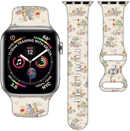 Correa de dibujos animados compatible con Apple Watch de 38 mm/40 mm/41 mm/42 mm/44 mm/45 mm/46 mm, bonitas correas de repuesto para Apple Watch Series 10, 9, 8, 7, 6, 5, 4, 3, SE2, correa de silicona