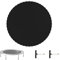 Froadp Trampolin Sprungtuch Ø 203 cm UV-beständige Sprungmatte Ersatzteil mit 48 Ösen und 2 Federspanner für Ø 243 cm | 8 ft Trampoline Sprungmatte für Garten und Outdoor, Schwarz