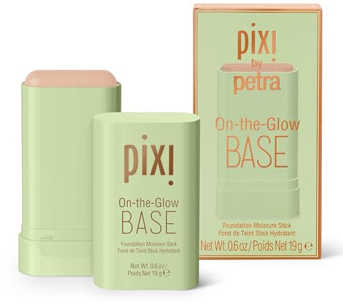 Pixi Beauty On The Glow Base Getönter Feuchtigkeitsstift, Foundation-Stick, Nude: Hell/Mittel, Neutraler Farbton, 0,6 Oz / 19 G