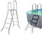 AIBOTY Rutschfeste Poolleiter aus Edelstahl, oberirdische Poolleiter, einfache Installation, oberirdische Poolleiter, zweiseitige Poolleiter, Poolleiter, Belastung 250 kg