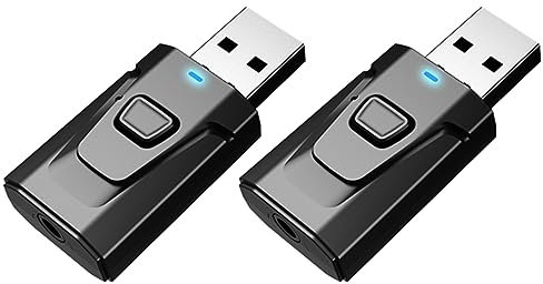 Xnuiasqe 2X 4 in 1 USB Bluetooth Transmitter Receiver with Mic Handsfree Calling 3.5mm Aux Stereo Wireless Audio Adapter
