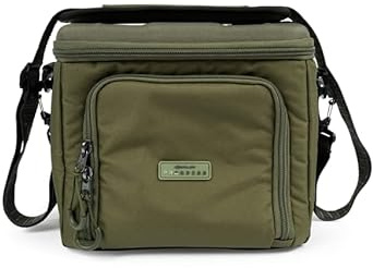 Korum Progress Cool Bag Cube | Fishing Cool Bag For Bait or Food | Compact Shape for Easy Storage | Water Resistant Heavy Duty Fabric | SBS Zippers | Easy Grab Pullers | Shoulder Strap | Code K0290130