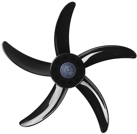 HBALDTEDC Plastic Fan Blades, 20 Inches Plastic Fan Blade with Nut Cover 5 Leaves Black for Standing and Table Fans