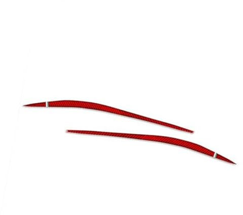 XEBRAD Adesivo for copertura palpebra, decorazione for sopracciglia, in fibra di carbonio, rosso con bandiera italiana, for Alfa Romeo, Giulia 15-24 Rifinitura sopracciglia fari