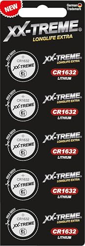 XX-TREME CR1632 Batterie 3V Lithium Knopfzelle – 5 Stück – CR 1632 für Autoschlüssel, Fernbedienung, Waage, Taschenrechner