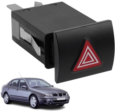 LDLRevX Boton Interruptor Warning 1M0941509B 1M0941509A Para León Toledo | Intermitente Luces Emergencia; OEM 1M0941509C; Materiale ABS di alta qualità; Mejora seguridad vial; Plug and play
