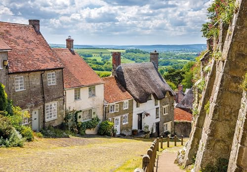 Gold Hill, Shaftsbury 1000 Piece Jigsaw Puzzle; British Landmarks; Eco-Friendly, Gift for Adults & Families