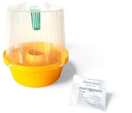 INSECTOSPHERE Kit Anti-Mouche & Ver de l’Olive – Détection & Traitement Naturel – Piège + Phéromones + Option Barrière Minérale (Détection : Piège + 1 phéromone)
