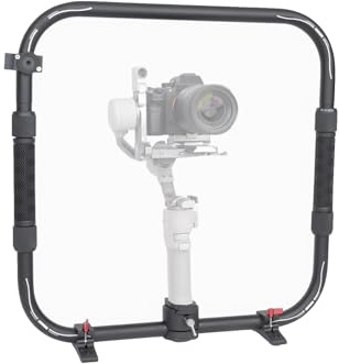 Cuifati Handheld Ring Grip, Anti-Slip Dual Handlebar Star Rings, Handheld Bracket with Quick Release​ Base Plate, Fit for RS3mini/ RS4mini Gimbals