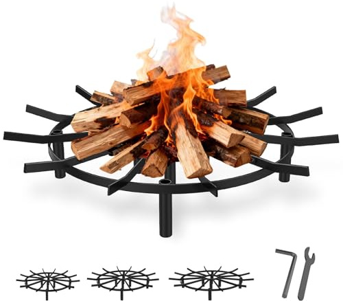 Feuerschalenrost und Kaminrost, robust, hitzebeständig, Lagerfeuer-Grill für Lagerfeuer und Feuerstellen im Freien, 66 cm (schwarz)