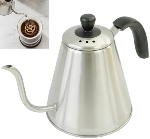 Greenmigo 1.0L Schwanenhals-Wasserkocher zum Aufgießen, Edelstahl, Präzise Durchflussregulierung, BPA-frei, Kompatibel mit Allen Herdarten