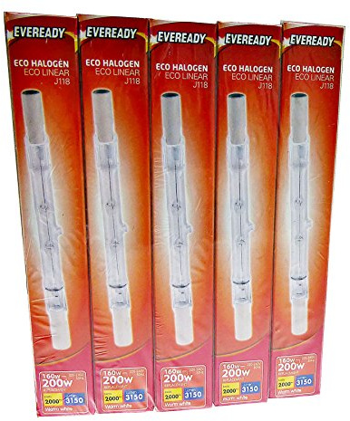 Eveready ECO Halogen Linear Light Bulb, Clear, R7s, 160 W