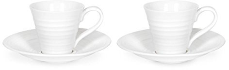 Portmeirion Home & Gifts CPW76842-X Espresso Cup and Saucer, Porcelain, White, 22 x 22 x 6.5 cm