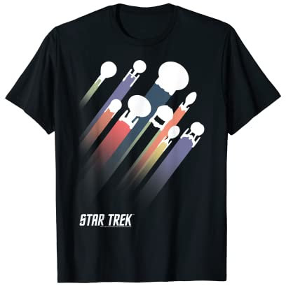 Star Trek Federation Spaceships Rainbow Pride Stripes T-Shirt