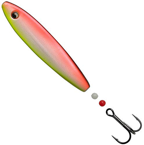 Hansen SD Hotshot Inline Blinker - Meerforellenblinker, Länge / Gewicht:8.7cm / 25g, Farbe:Pearl White/Orange/Yellow