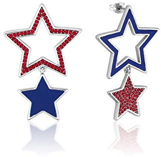 Disney Couture Kingdom Dumbo Ohrringe mit weißen Sternen, vergoldet, Titan Weißgold Kristall