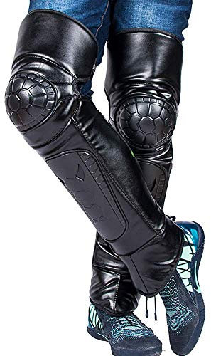 Motorrad Knieschoner Leder harte Schale Knieschützer Beinschutz Schienbeinschoner Pads Anti-Kollision kältebeständig winddicht thermische für Motocross Mountainbiking Reiten Roller Outdoor Sport