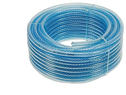 3 m of 8 mm ID / 11 mm OD Food Grade Reinforced Hose Pipe - 4-Layer High-Pressure PVC Tube for Water, Air, Chemicals - Textile Braided Heavy Duty Pipe for Workshop, Garden, Agriculture, Food Use