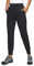 CRZ YOGA Damen Lässige Sporthose Tunnelzug Taille Jogger Pants Jogginghose Freizeithose mit Taschen - 70cm Schwarz 44
