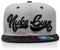 Nuke Guys Snapback Cap Jersey Fabric, Premium 6 Panel Snapback Straight Cap, Unisex Kappe, Mütze mit hochwertiger 3D Stickerei und Snap Verschluss, grau/schwarz