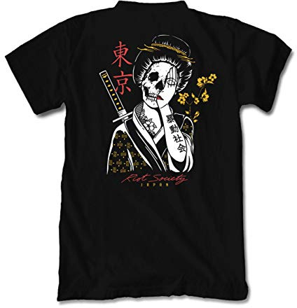 Riot Society Men's Short Sleeve Graphic Fashion T-Shirt, Geisha Shame 2.0 (Black), Large