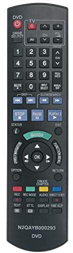 N2QAYB000293 Replace Remote Control - VINABTY N2QAYB000293 Remote Control Replacement for Panasonic DMR-XW400 DMR-XW390 DMR-XW390GLK DMR-EX768EB DMR-XW400EF DVD Recorder Remote Controller