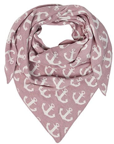 Zwillingsherz Dreieckstuch Stola Schal mit Kaschmir und Wolle für Damen Mädchen Jungen Kinder - Hochwertiges Cashmere Halstuch im Anker Print Muster Motiv - Multifunktionstuch für Sommer Herbst Winter