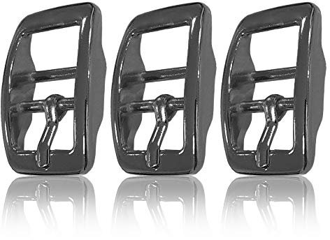 Ganzoo Gürtelschnalle aus Metall, 3 Stück im Set, Gürtelschnallen für Damen und Herren, Buckle, 20 mm Schlitzmaß, Dornschliesse, Belt, auch für Biothane Adapter (Titan)