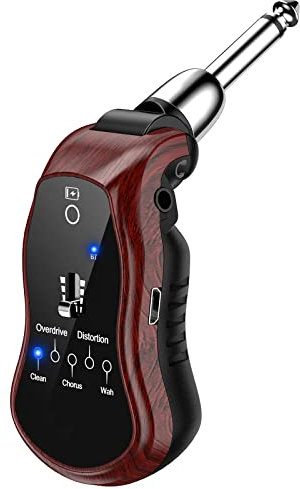 CAMOLA Guitar Headphone Amp Mini Guitar Headphone Amplifier Pocket Plug Guitar Amplifier Rechargeable BT Receiver With Clean Chorus Flanger Metal and Wah 5 Effects for Electric Guitar