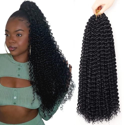 Passion Twist Hair, 7 Packs 18inch Water Wave Crochet Hair for Long Bohemian Hair Tressage YDDM Passion Extensions de cheveux synthétiques (1#, 7 Packs-18inch)
