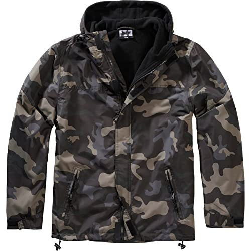 BWuM Coupe-vent avec fermeture éclair, Motif camouflage Foncé, XXXXXXXL