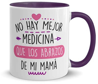 Kembilove Taza regalo día de la madre – Tazas Desayuno para Mamá con Mensaje Madre solo hay una y la mía es la mejor – Tazas originales – Regalo para madres (No hay mejor medicina)