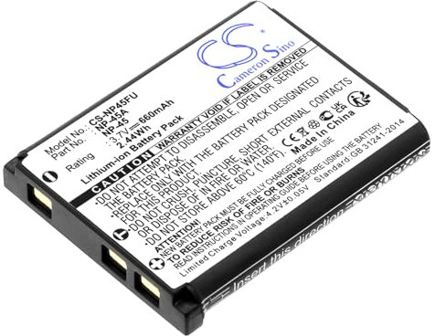 TECHTEK Batterie 660mAh Compatible avec [Fujifilm] FinePix J10, Finepix J100, Finepix J110W, FinePix J12, J120, J15, J150W, J15fd, J20, J210, J25, J250, J26, J27, J30, J35, J38, JV100, JV105, JV150