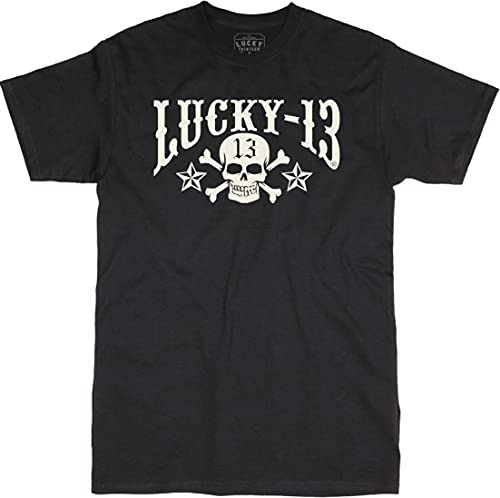 Lucky 13 Skull Stars Männer T-Shirt schwarz